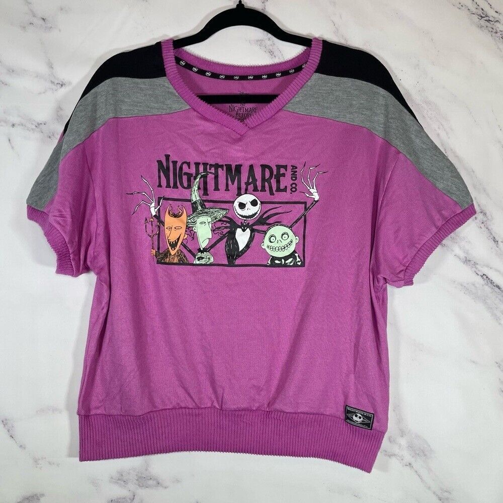 Disney Nightmare Before Christmas Knit Top Womens Size Medium